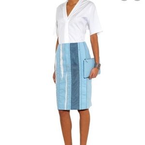 Bottega Veneta blue knee length skirt.